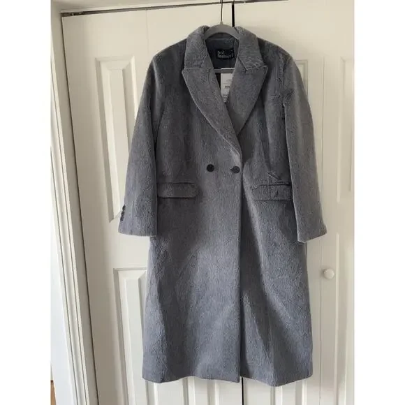 Gray Faux Fur Coat Women Luxury Soft Plush Jacket Elegant Outerwear - Picture 5 of 10